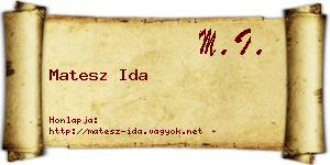 Matesz Ida névjegykártya