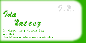 ida matesz business card